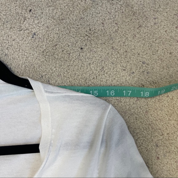 TSE 100% Cotton White L/S Front Tie Cardigan Sweater - Picture 10 of 12